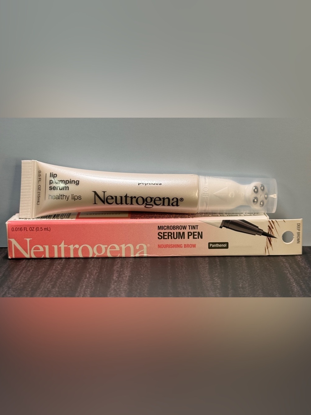 Neutrogena Microbrow Tint Serum Pen Deep Brown & Healthy Lips Lip Plumping Serum